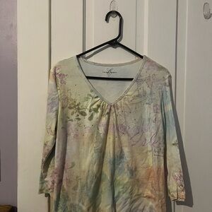 Emma James Pastel V-Neck Blouse
